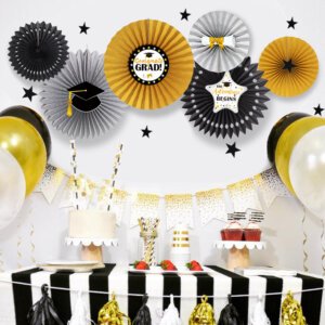 Graduation party supplies wholesale setup with Graduation Origami Fan Flower Set
